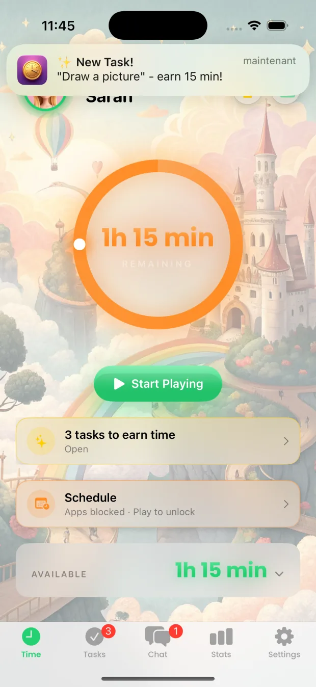 Child home with Start Playing